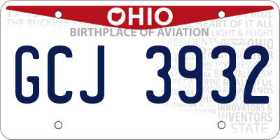 OH license plate GCJ3932