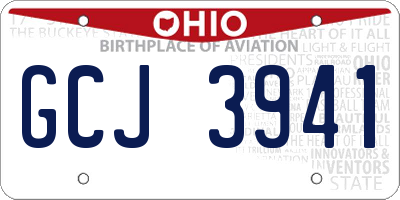 OH license plate GCJ3941