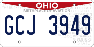 OH license plate GCJ3949