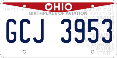 OH license plate GCJ3953