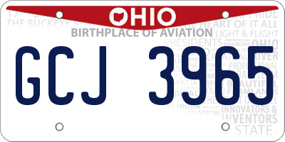 OH license plate GCJ3965
