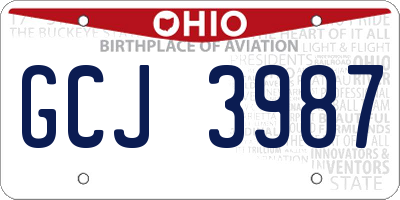 OH license plate GCJ3987