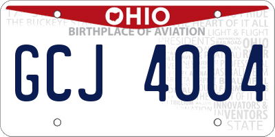 OH license plate GCJ4004