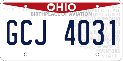 OH license plate GCJ4031