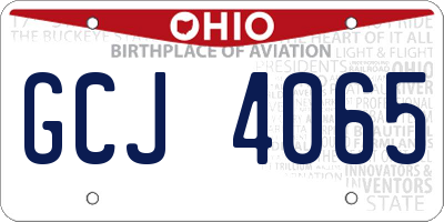 OH license plate GCJ4065