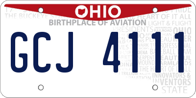 OH license plate GCJ4111