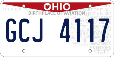 OH license plate GCJ4117