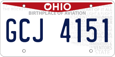OH license plate GCJ4151