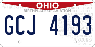 OH license plate GCJ4193