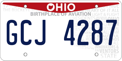 OH license plate GCJ4287
