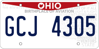 OH license plate GCJ4305