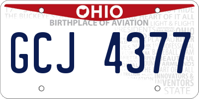 OH license plate GCJ4377