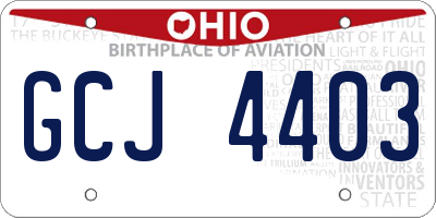 OH license plate GCJ4403