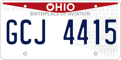 OH license plate GCJ4415