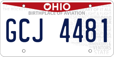 OH license plate GCJ4481