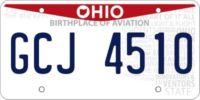 OH license plate GCJ4510