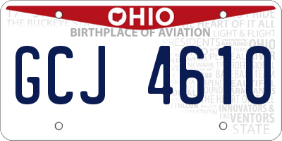 OH license plate GCJ4610