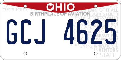 OH license plate GCJ4625