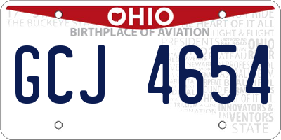 OH license plate GCJ4654