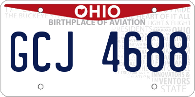 OH license plate GCJ4688