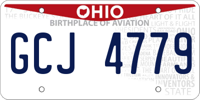 OH license plate GCJ4779