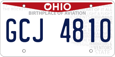 OH license plate GCJ4810