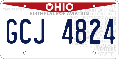 OH license plate GCJ4824