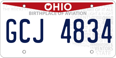 OH license plate GCJ4834