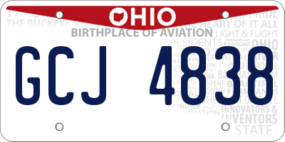 OH license plate GCJ4838