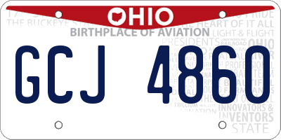 OH license plate GCJ4860