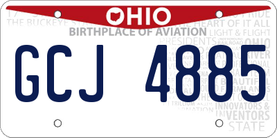 OH license plate GCJ4885