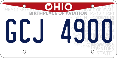 OH license plate GCJ4900