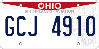OH license plate GCJ4910