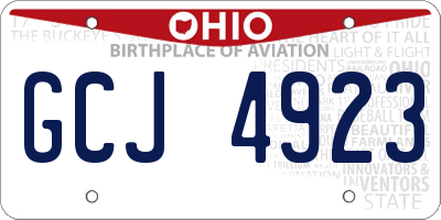 OH license plate GCJ4923