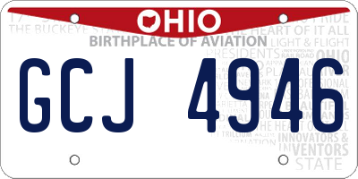 OH license plate GCJ4946