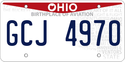 OH license plate GCJ4970