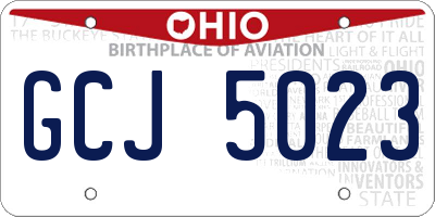 OH license plate GCJ5023