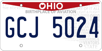 OH license plate GCJ5024