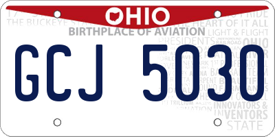 OH license plate GCJ5030