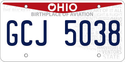 OH license plate GCJ5038