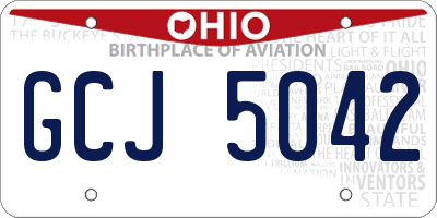 OH license plate GCJ5042