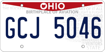 OH license plate GCJ5046