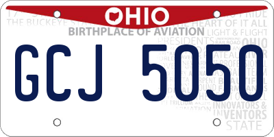 OH license plate GCJ5050