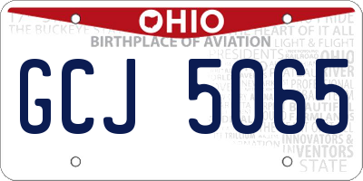 OH license plate GCJ5065