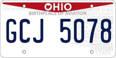 OH license plate GCJ5078