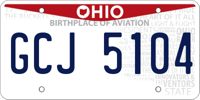 OH license plate GCJ5104