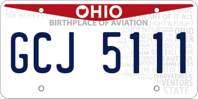 OH license plate GCJ5111