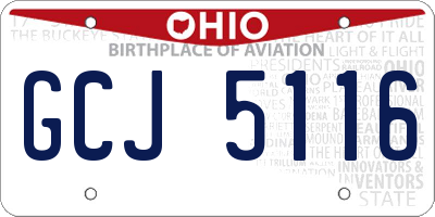 OH license plate GCJ5116