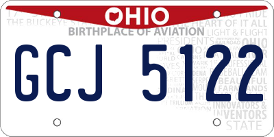 OH license plate GCJ5122