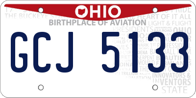 OH license plate GCJ5133